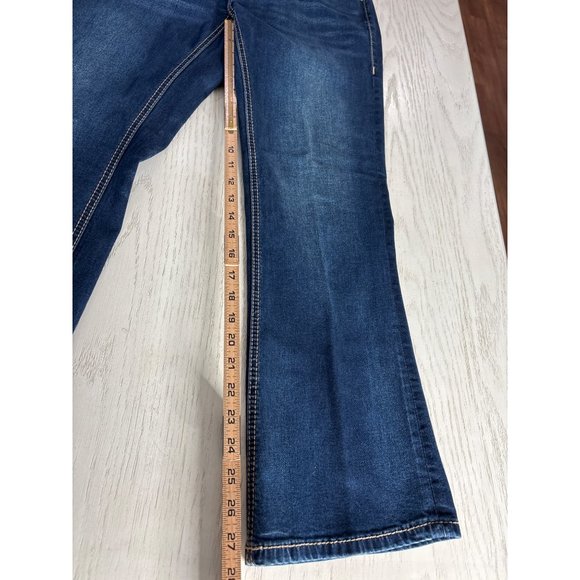 Rock & Roll Women's Dark Wash Mid-Rose Boot Cut Riding Jeans 28 - Picture 8 of 8